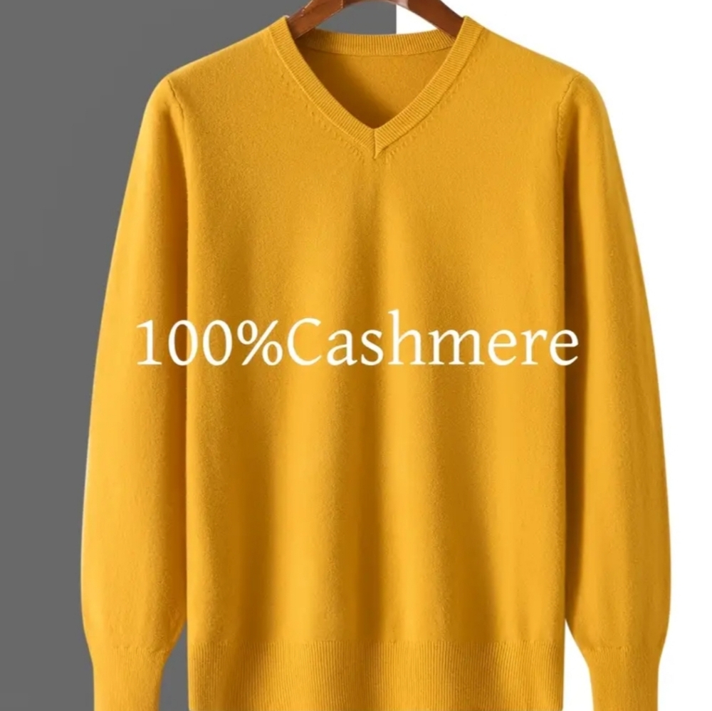 Fall Gold 100% Cashmere Sweater XL